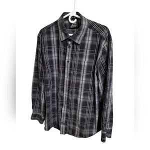 South Pole Black and Gray Plaid Button Down Shirt Size XXL